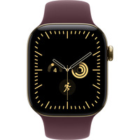Apple Watch Series 12, Smartwatch Titan Gold, 42 mm, Sportarmband Burgunder S/M, Cellular