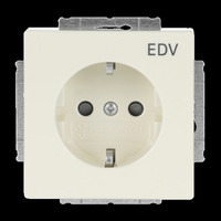 Busch-Jaeger Schutzkontaktsteckdose mit erhöhtem Berührungsschutz und Aufdruck EDV weiß, Retail