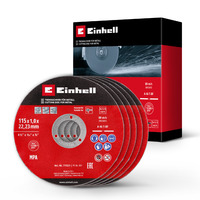 EINHELL Trennscheibe dünn, Ø 115 x 1,0mm, 5 Stück für Winkelschleifer