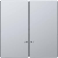 Merten Doppelwippe Einsatz für Serien- und Doppeltaster, 2-fach, lackierter Thermoplast edelstahl, Retail