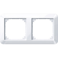 Merten Rahmen 2-fach waagerecht und senkrecht, Thermoplast, glänzend, antibakteriell, Typ 389225 weiß (glänzend), Retail