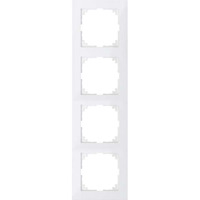 Merten Rahmen vierfach, Typ MEG4040-3619, Abdeckrahmen aus Thermoplast, glänzend, IP20, IK02 weiß (glänzend), Retail