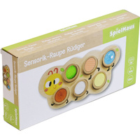 VEDES Sensorik-Spiel Raupe aus Holz zur Förderung der Sensorik und Feinmotorik, Bausteine 