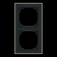 Busch-Jaeger Rahmen zwei fach mit Dekorring gold, Retail