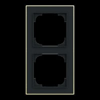 Busch-Jaeger Rahmen zwei fach mit Dekorring gold, Retail