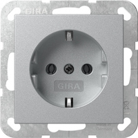 Gira Schutzkontaktsteckdose Typ F 16 Ampere 250 Volt mit Steckklemmen Unterputz aluminium, Retail