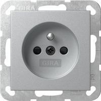 Gira Steckdose mit Erdungsstift und erhöhtem Berührungsschutz System 55 aluminium, Retail