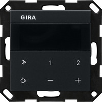 Gira Unterputz-Radio Internetprotokoll mit WLAN, Bluetooth und Sonos-Bedienung, 2 Module, Internetradio schwarz (matt), Retail
