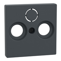 Merten Zentralplatte für Antennendose, Typ 297514, aus Thermoplast, matt, Unterputzmontage anthrazit, Retail