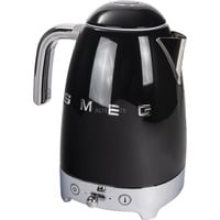 SMEG 50's Style Wasserkocher KLF04BLEU schwarz (glänzend), 2.400 Watt, 1,7 Liter, 7 Tassen