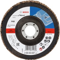 Bosch Professional Fächerschleifscheibe X431 Standard for Metal, Ø 125mm, K60 Bohrung 22,23mm, abgewinkelt