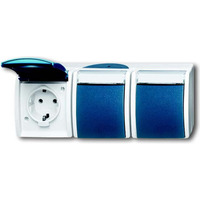 Busch-Jaeger Schutzkontakt Steckdose 3-fach waagerecht 2300/3 EWN-53 blau, Retail
