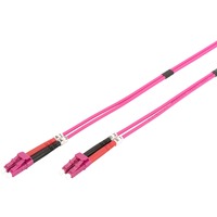 Digitus LWL Patchkabel, Duplex, LC > LC Stecker, Multimode OM4 hellviolett, 3 Meter