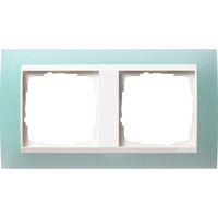 Gira Abdeckrahmen mit 2 Einheiten und Zwischenrahmen, glänzend, Abdeckung Retail