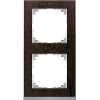 Merten Decor-Rahmen zweifach mit Montagerichtung horizontal und vertikal, Kunststoff, matt wenge, Retail