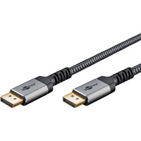 goobay Plus DisplayPort 2.0/2.1 Kabel, 16K @ 60Hz, 80 Gbit/s grau, 2 Meter
