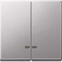 Merten Doppelwippe zweiteilig für Schalter und Taster mit Kontrollfenster aluminium, Retail