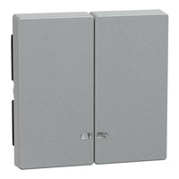 Merten Doppelwippe zweiteilig für Schalter und Taster mit Kontrollfenster aluminium, Retail