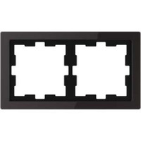 Merten Rahmen zwei fach Glas schwarz (glänzend), Retail