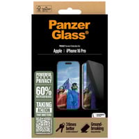 PanzerGlass  Privacy Displayschutz Ultra-Wide Fit, Schutzfolie transparent, iPhone 16 Pro