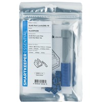 SMARTKEEPER ESSENTIAL RJ45 Port Lock (NL03) + Lock Key Basic (U03), Einsteckschloss Farbcode Dunkelblau, 10 Stück + 1 Schlüssel
