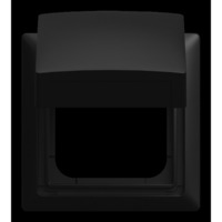 Busch-Jaeger Abdeckrahmen mit Klappdeckel 2518-WD-915 schwarz, Retail
