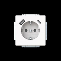 Busch-Jaeger Schutzkontaktsteckdose mit USB Typ A und USB Typ C weiß, Retail