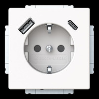 Busch-Jaeger Schutzkontaktsteckdose mit USB Typ A und USB Typ C weiß, Retail