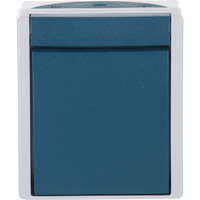 Busch-Jaeger Wechselschalter Aufputz 1 Modul mit Wippe, Schutzart IP44, 10 Ampere, Typ 2601/6 W-53 blaugrün, Retail