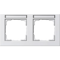 Gira Abdeckrahmen mit 2 Einheiten, waagerecht, matt, bruchsicher, Abdeckung weiß, Retail