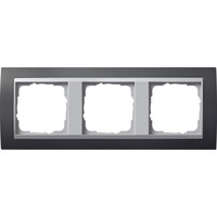 Gira Abdeckrahmen mit Aluminium-Zwischenrahmen, Event, 3-fach, Abdeckung anthrazit, Retail
