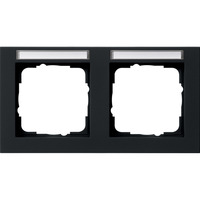 Gira Abdeckrahmen zweifach waagerecht mit Beschriftungsfeld schwarz, Retail