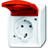 Busch-Jaeger Steckdose 20 Einheiten Wandverteiler Nummer 54 Aufputz rot, Retail