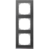 Merten Decor-Rahmen dreifach mit Montagerichtung horizontal und vertikal, Kunststoff, matt schiefer, Retail