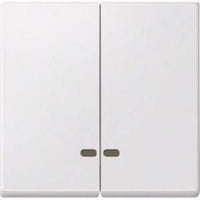 Merten Doppelwippe mit Kontrollfenster für Serien- und Doppeltaster-Einsatz, zweiteilig weiß (matt), Retail
