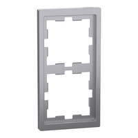 Merten Rahmen 2-fach D-Life, Thermoplast lackiert, glänzend, Schutzart IP20, Maße 90x163x12 mm edelstahl, Retail