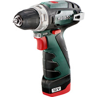 Metabo PowerMaxx BS Basic (600984500) Akku-Bohrschrauber, 12 Volt grün/schwarz, 2x Li-Ionen Akku 2,0Ah, in Koffer