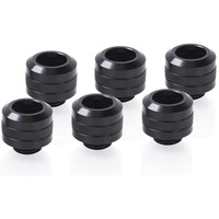 Alphacool Eiszapfen PRO 13mm HardTube Fitting G1/4 - Deep Black, Verbindung schwarz, 6er Set