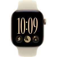 Apple Watch Series 12, Smartwatch gold, Aluminium, 42 mm, Sportarmband Sand S/M