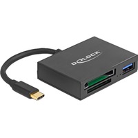 DeLOCK USB-C Card Reader für XQ- und SD mit USB 5 Gbps Typ-A Port, Kartenleser schwarz