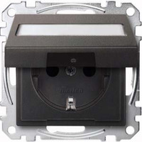 Merten Schutzkontaktsteckdose mit Klappdeckel und Schriftfeld Retail