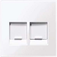 Merten Zentralplatte zweifach Anschluss für Modular-Jack weiß, Retail