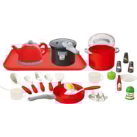 VEDES Kochtopf Spiel-Set 28-teilig, bestehend aus Wasserkessel, Schnellkochtopf, Topf, Pfanne und Kochutensilien, Topf-Set 