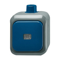 Busch-Jaeger Kreuzschalter Aufputz Wippe Taste Basiselement mit Komplettgehäuse Retail