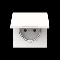 Busch-Jaeger Steckdose mit Erdungsstift mit Klappdeckel und Schutzkontaktstift weiß, Retail