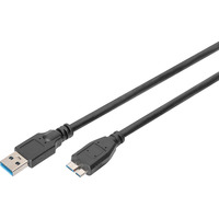 Digitus USB 3.2 Gen 1 Anschlusskabel USB-A > Micro USB-B schwarz, 1 Meter