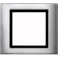 Merten Rahmen einfach Aluminium Typ 400160, Kunststoff, lackiert, glänzend, Schutzart IP44 aluminium, Retail