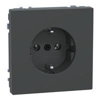 Merten Schutzkontakt-Steckdose mit Steckklemmen, Unterputz, 16 Ampere, 250 Volt, IP20 anthrazit, Retail