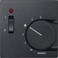 Merten Zentralplatte für Raumtemperaturregler-Einsatz, besonders flache Bauform, Thermoplast anthrazit, Retail