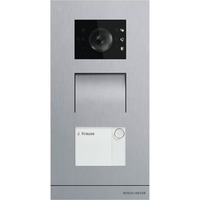 Busch-Jaeger Außenstation 1-fach mit Videokamera und automatischer Tag-Nacht-Umschaltung, Türsprechanlage edelstahl (gebürstet), Retail